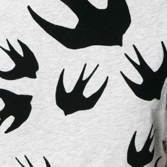 Alexander McQueen Swallow T Shirt Dress in Gray Size Small - Picture 4 of 13